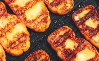 Grillpfirsich‑Halloumi‑Salat